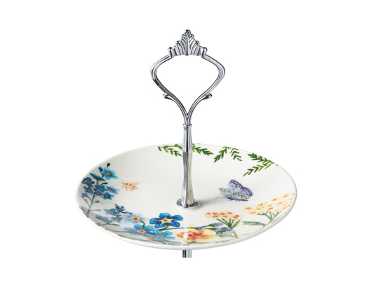 MW Fluttering Meadow 2 Tiered Cake Stand 15/19x26cm Gift Boxed