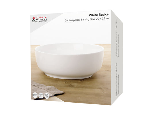 MW White Basics Contemporary Serving Bowl 20x6.5cm Gift Boxed