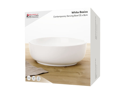 MW White Basics Contemporary Serving Bowl 25x8cm Gift Boxed