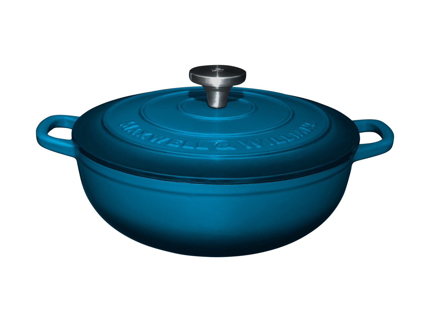 Maxwell & Williams Cast Iron Round Casserole Midnight Blue 26cm Gift Boxed