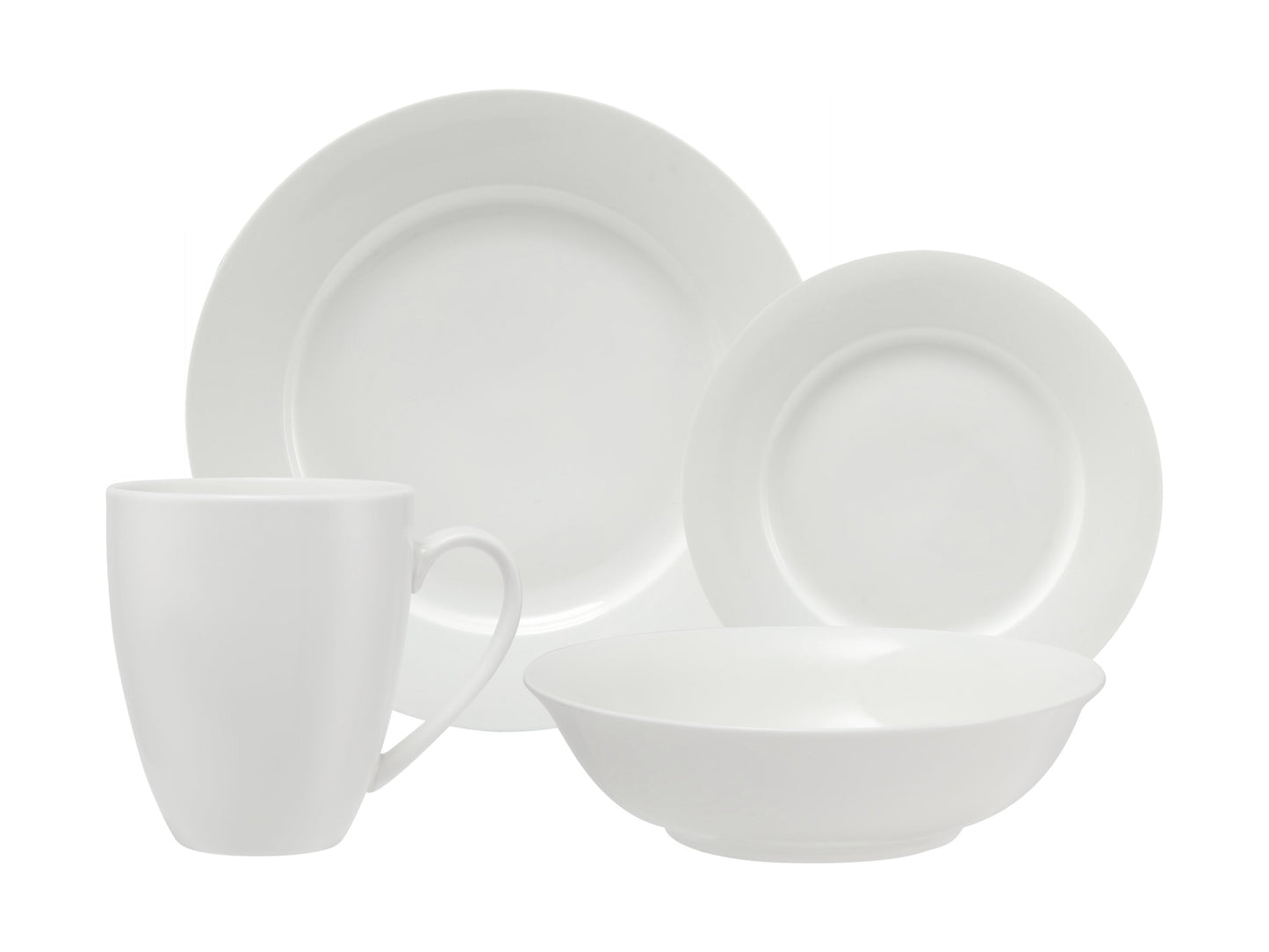 Maxwell & Williams White Basics Cosmo Rim Dinner Set 16pc Gift Boxed