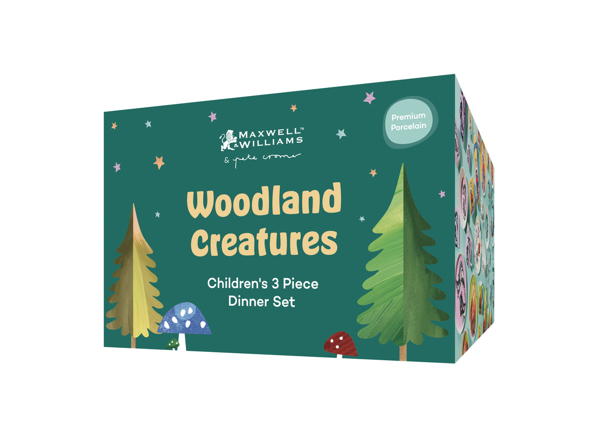 MW Pete Cromer Woodland Creatures Children's 3pc Dinner Set Gift Boxed