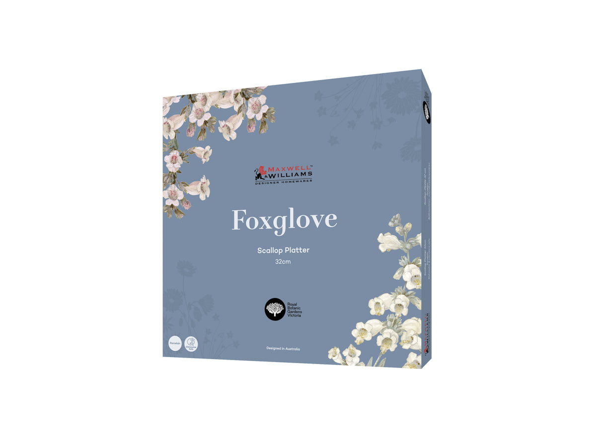 MW Royal Botanic Gardens Foxglove Scallop Platter 32cm Gift Boxed