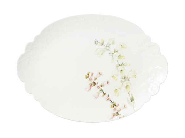 MW Royal Botanic Gardens Foxglove Scallop Oval Platter 37x23cm Gift Boxed