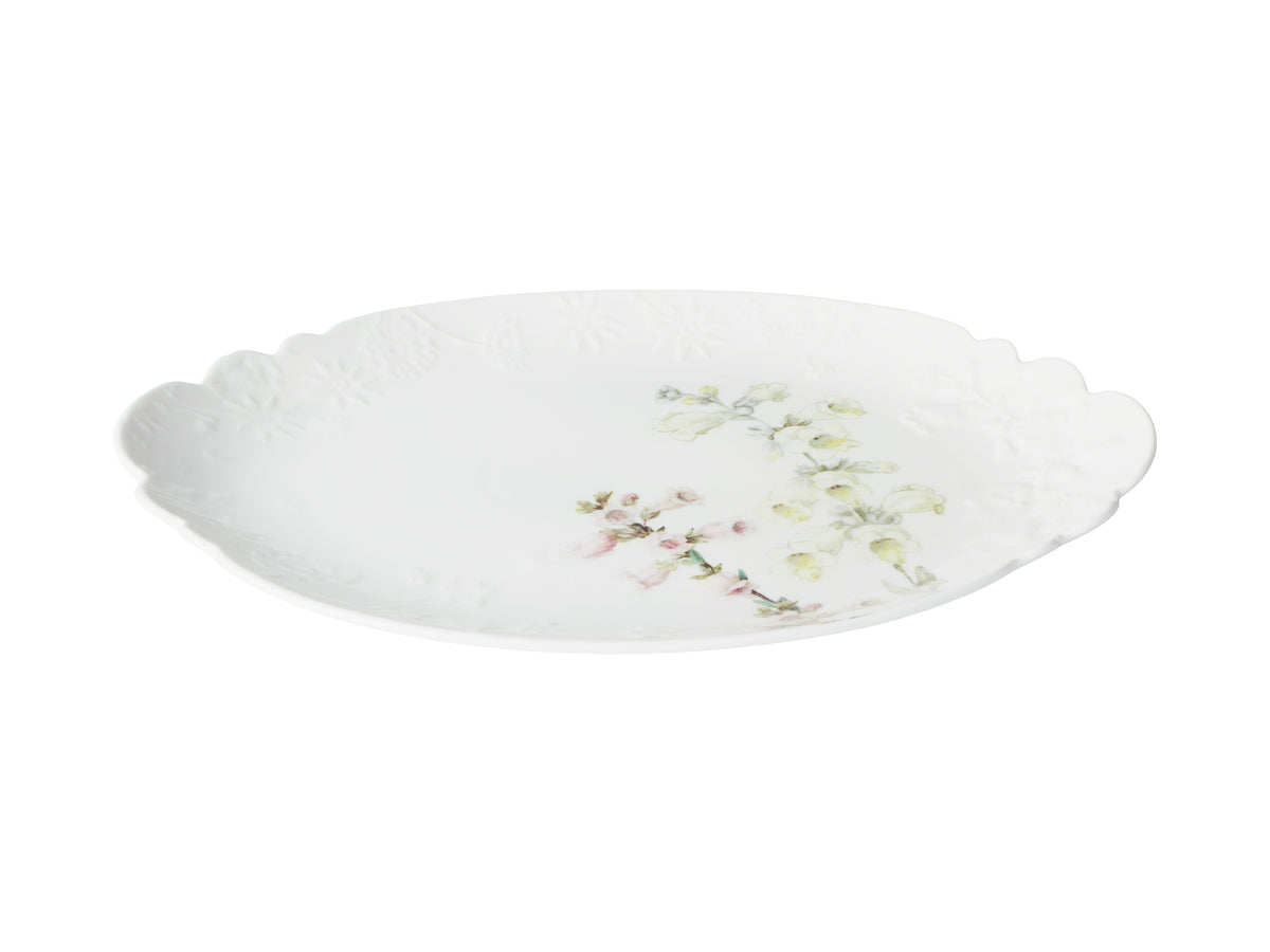 MW Royal Botanic Gardens Foxglove Scallop Oval Platter 37x23cm Gift Boxed