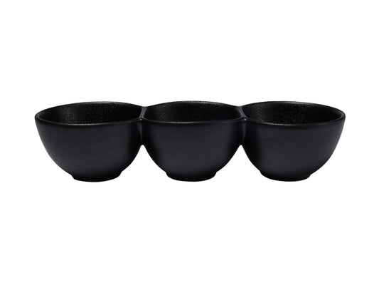 MW Caviar Divided Serving Bowl 30x6.5cm Black