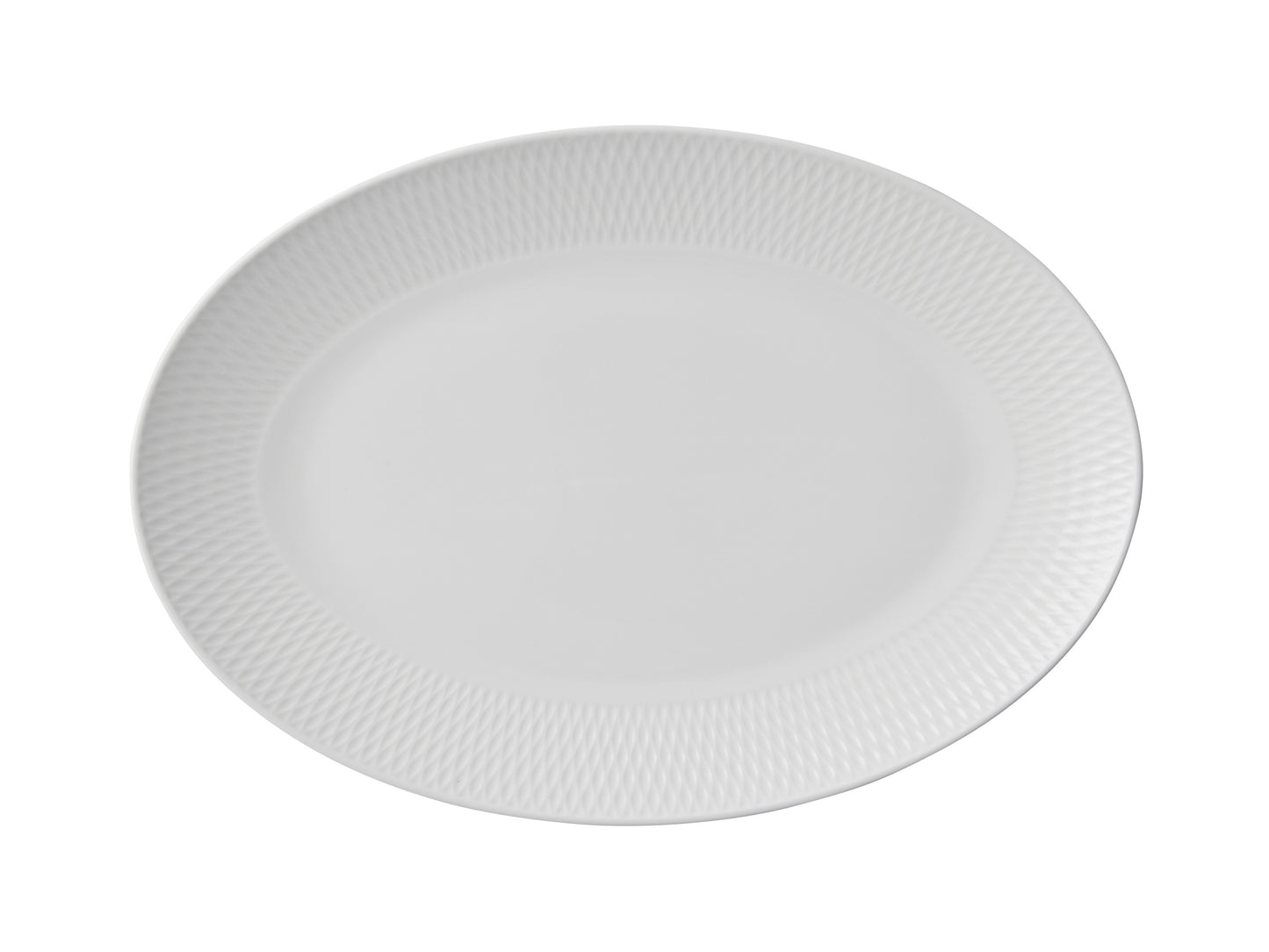 MW White Basics Diamonds Oval Platter 36x25cm Gift Boxed
