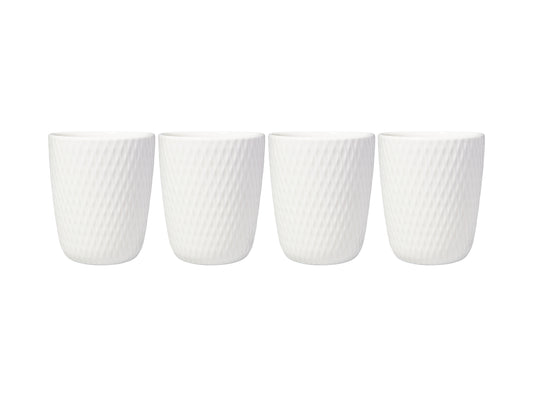 MW White Basics Diamonds Latte Cup 250ML Set of 4 Gift Boxed