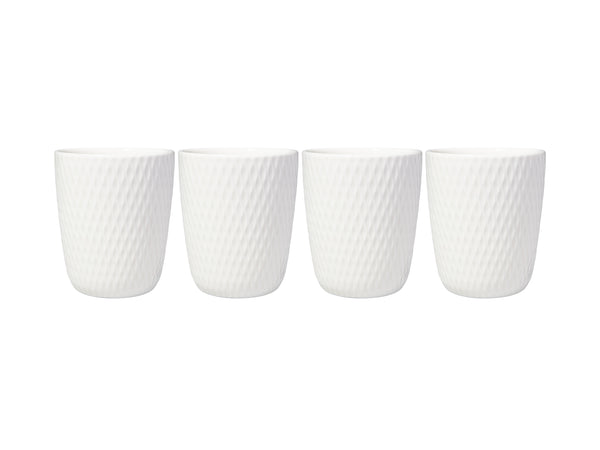 MW White Basics Diamonds Latte Cup 250ML Set of 4 Gift Boxed
