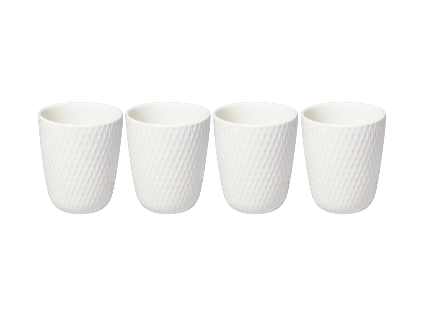 MW White Basics Diamonds Latte Cup 250ML Set of 4 Gift Boxed