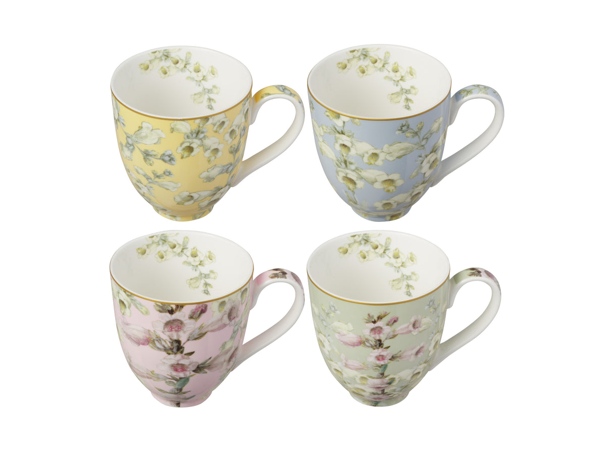 MW Royal Botanic Gardens Foxglove Coupe Mug 400ML Set of 4 Assorted Gift Boxed