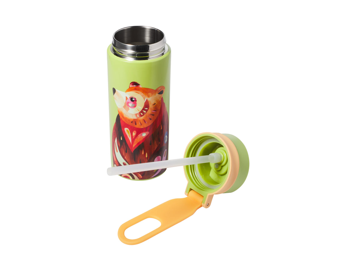 MW Pete Cromer Woodland Creatures Double Wall Insulated Bottle 500ML Brown Bear