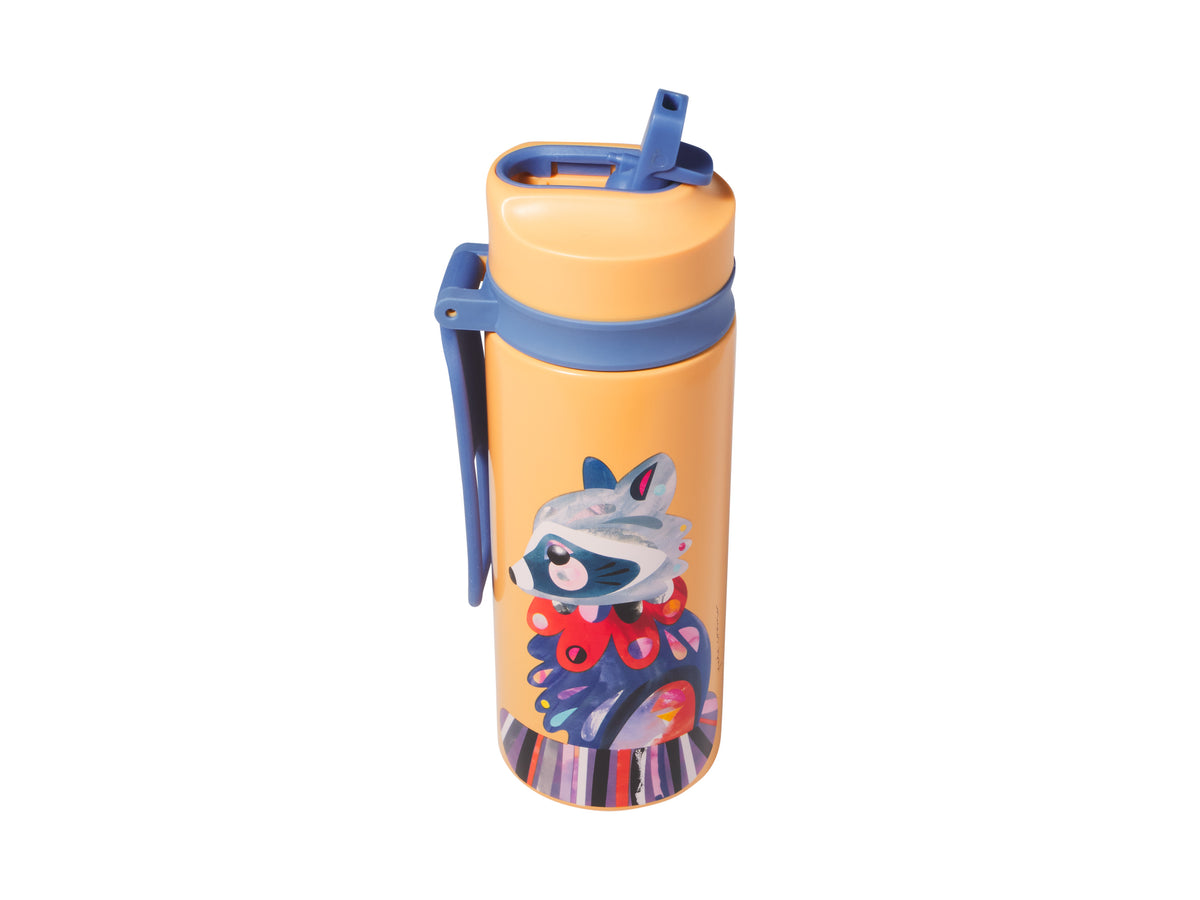 MW Pete Cromer Woodland Creatures Double Wall Insulated Bottle 500ML Raccoon