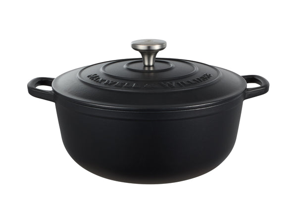 MW Cast Iron Round Casserole Black 28cm / 6.2L Gift Boxed