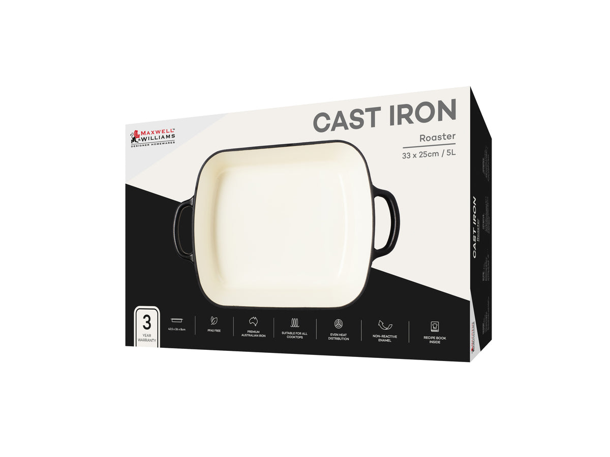 MW Cast Iron Roaster Black 34x26cm / 5L Gift Boxed