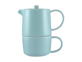 Maxwell & Williams Cafe Life Tea for One With Infuser 450ml Cloud Gift Boxed
