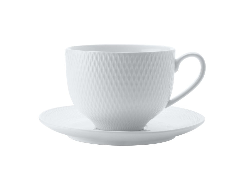 Maxwell & Williams White Basics Diamonds Tea Cup & Saucer 220ml ...