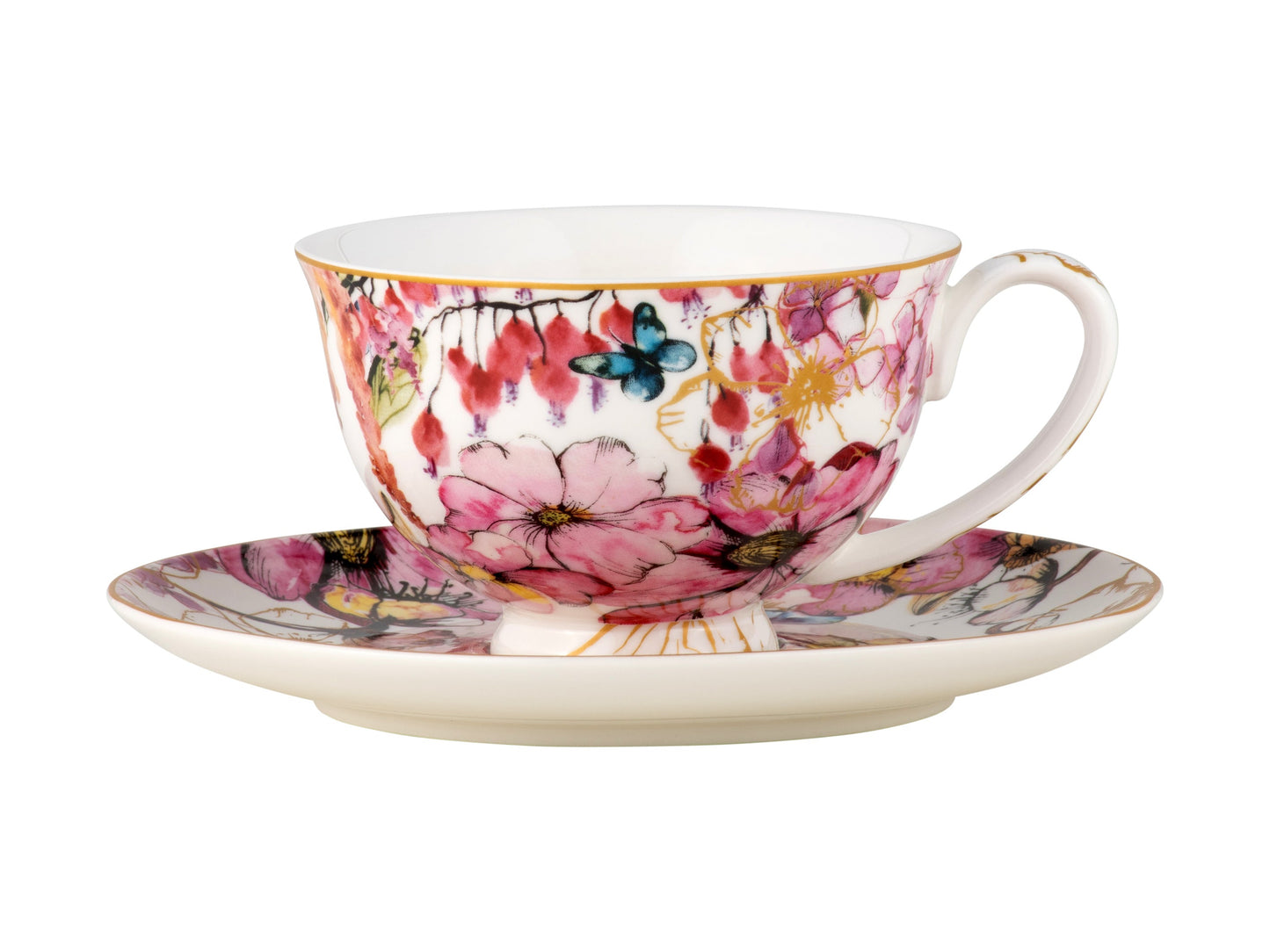 Maxwell & Williams Estelle Michaelides Enchantment Footed Cup & Saucer 200ml White Gift Boxed