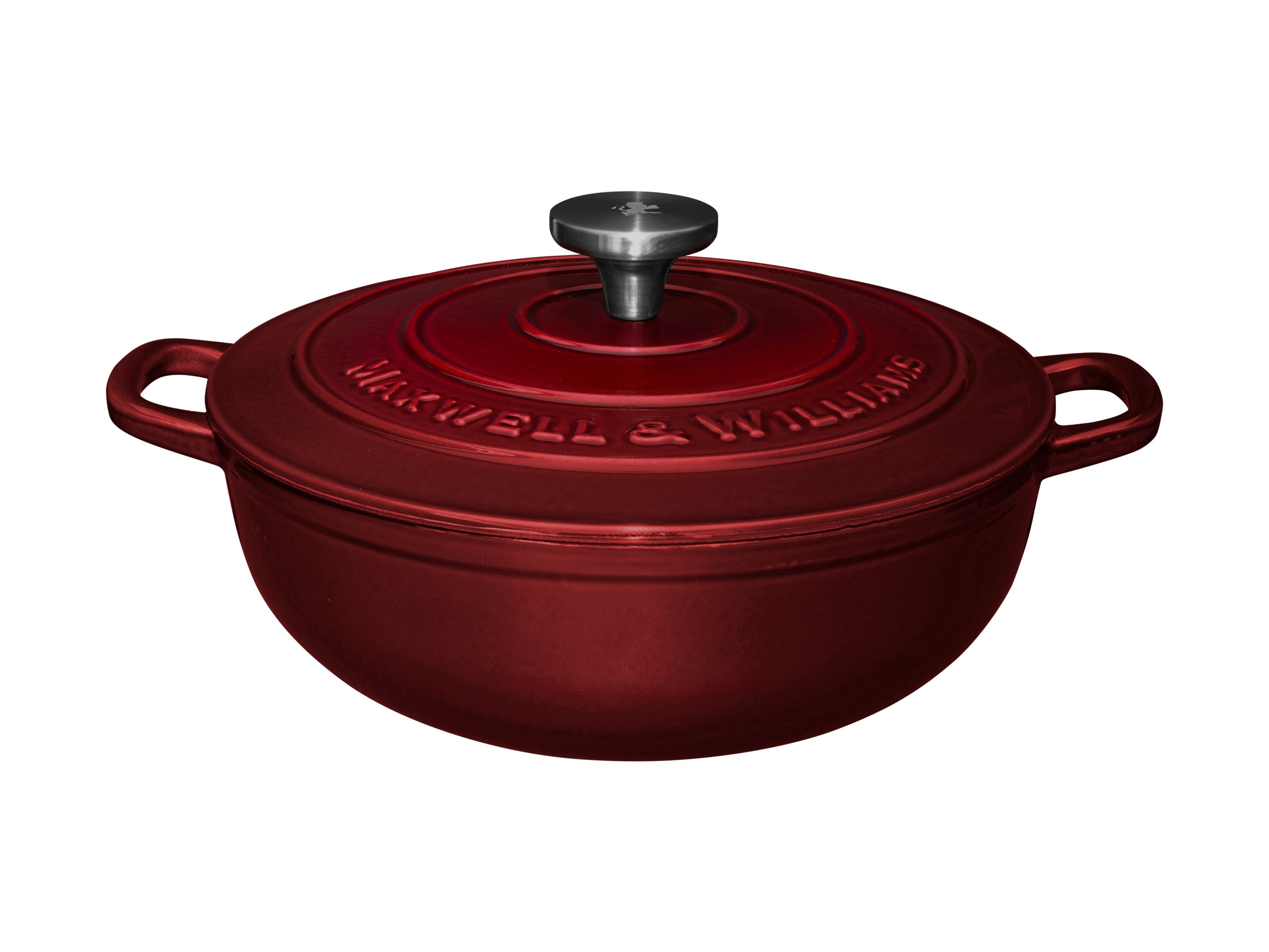 Maxwell & Williams Cast Iron Round Casserole Merlot 26cm / 4L Gift ...
