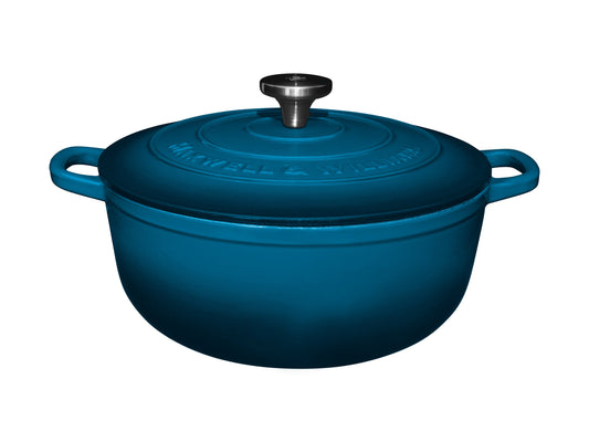 Maxwell & Williams Cast Iron Round Casserole Midnight Blue 28cm Gift Boxed