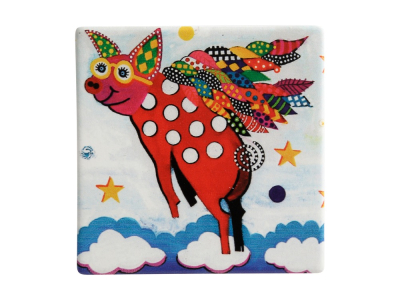 Maxwell & Williams Smile Style Ceramic Tile Coaster Pigasus 9cm 9cm