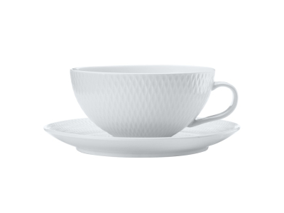 Maxwell & Williams White Basics Diamonds Tea Cup & Saucer Low  250ml