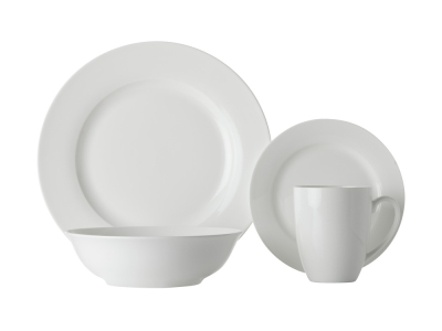 Maxwell & Williams White Basics Soho Rim Dinner Set  16pcee