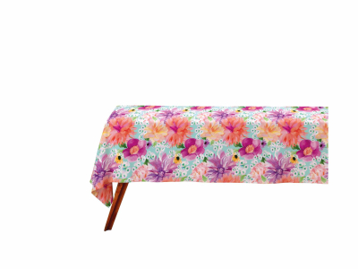 Maxwell & Williams Teas & C's Dahlia Daze Cotton Rectangular Tablecloth 270x150cm Sky