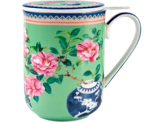 Maxwell & Williams Gabby Malpas Jardin Mug With Infuser 340ML Camelia Gift Boxed