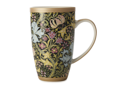 Maxwell & Williams William Morris Mug Golden Lily Black Coupe   420ml