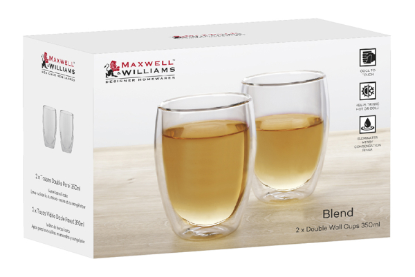 Maxwell & Williams Blend Double Wall Cup 350ML Set of 2  350ml